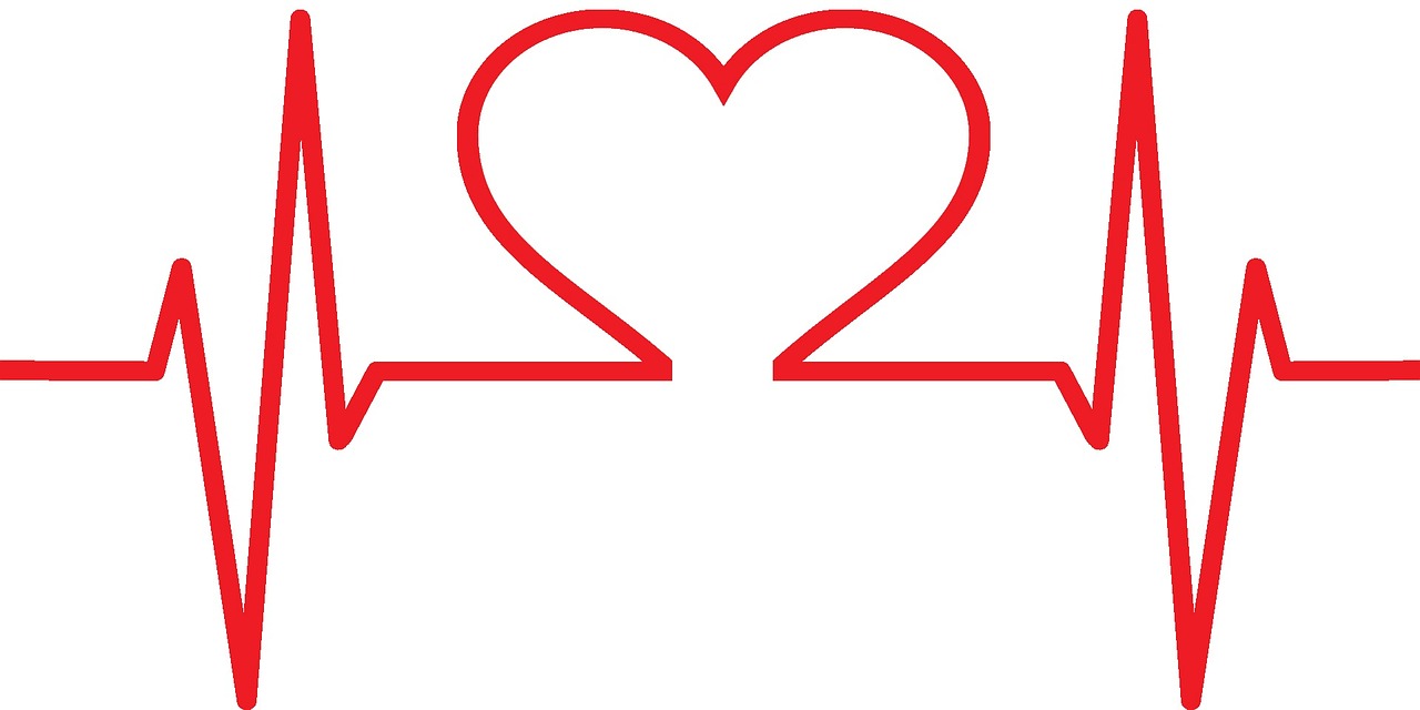 heart care medical care drawn ekg where the reading creates a heart